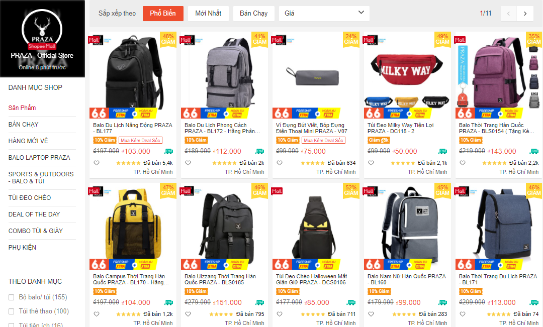 Praza - Official Store balo đi học