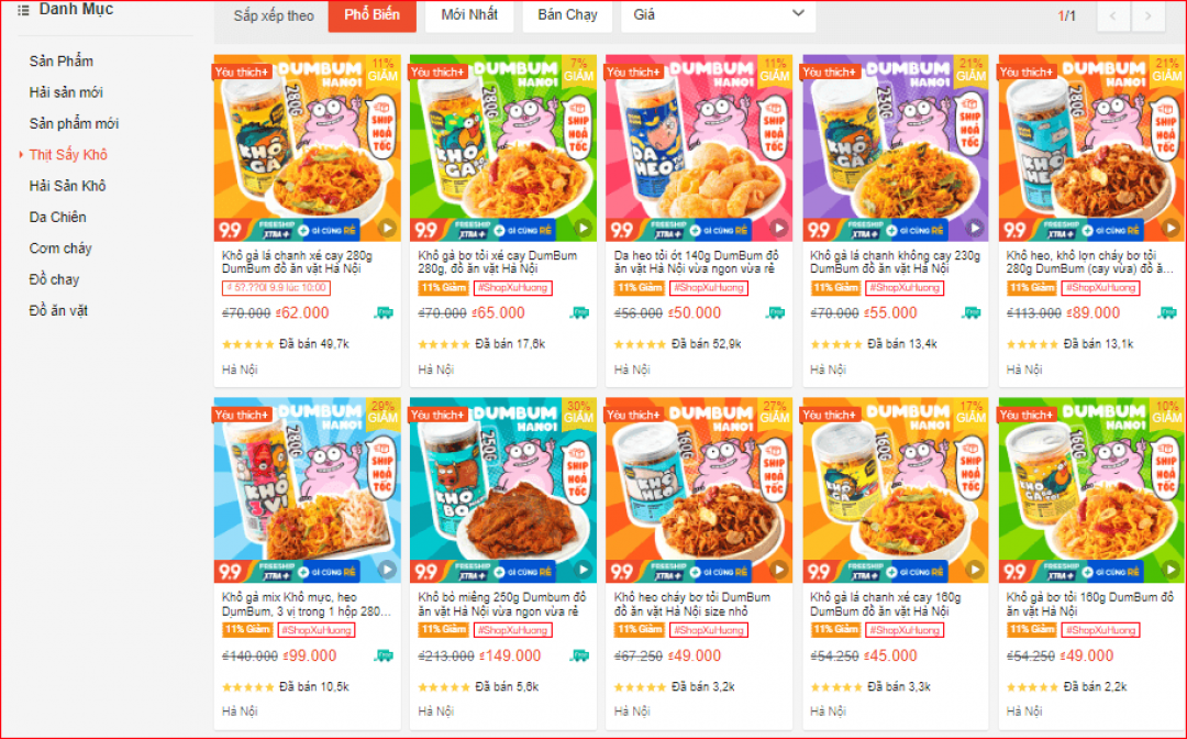 Top 10 shop bán đồ ăn vặt uy tín trên Shopee 5 Ăn vặt DumBum HN