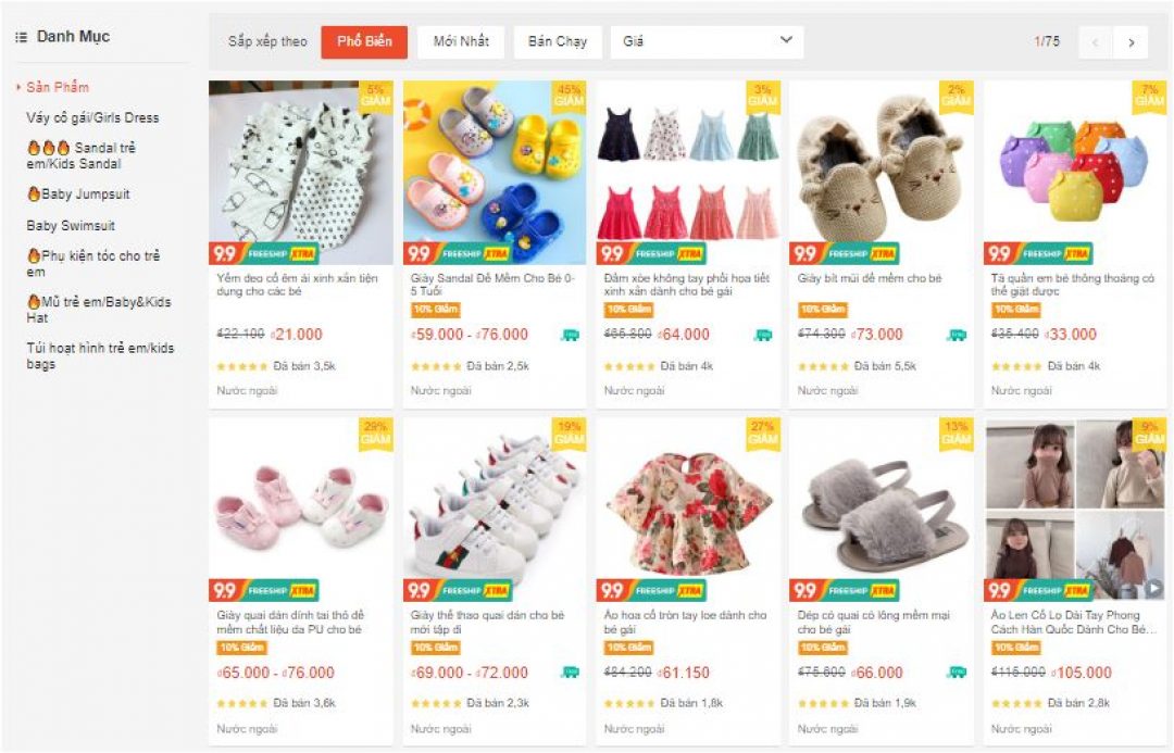 Các sản phẩm của Superseller. 