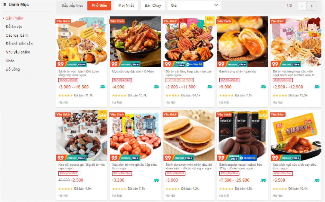 Top 10 shop bán đồ ăn vặt uy tín trên Shopee 13 Shop Đồ ăn vặt Hottrend