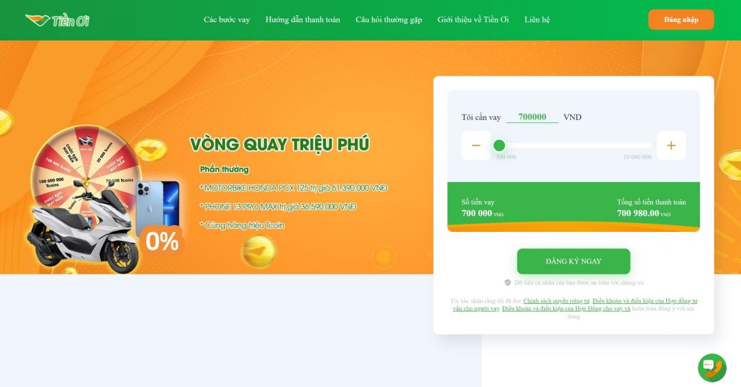 Trang chủ của Tiền Ơi