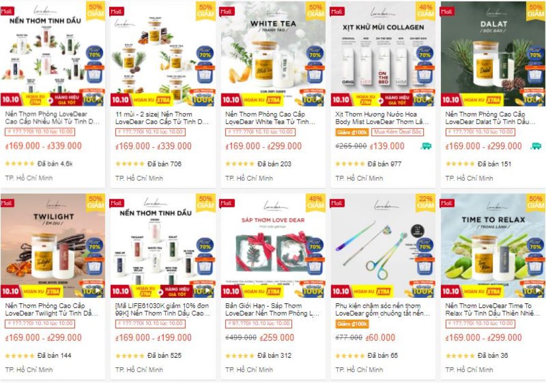 Review 8 shop bán nến thơm chất lượng trên Shopee 6 Shop bán nến thơm chất lượng trên Shopee - LoveDear