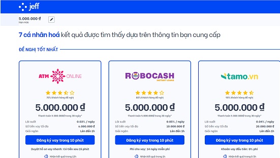 Sự khác biệt giữa Jeff và các app vay tiền khác 4 Lựa chọn gói vay