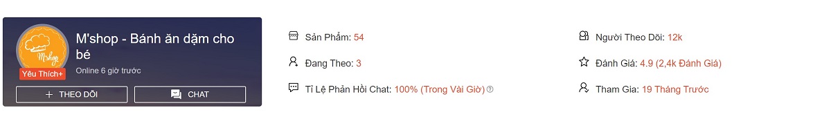 5 shop bán đồ ăn dặm uy tín trên Shopee dành cho bạn 6 Thông tin vè M'shop