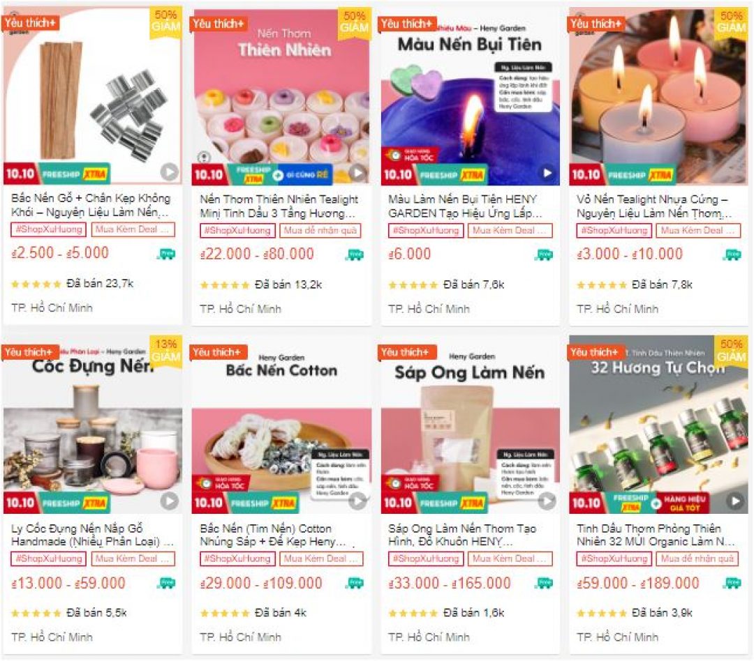Review 8 shop bán nến thơm chất lượng trên Shopee 10 Shop bán nến thơm chất lượng trên Shopee - Julyhouse Official Store