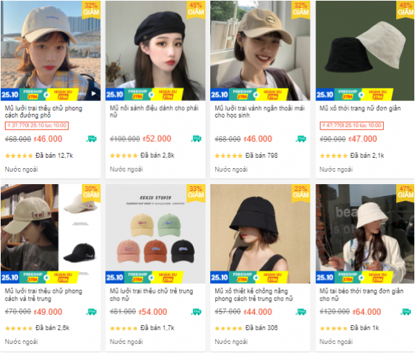 Review 8+ shop bán mũ thời trang đẹp trên Shopee 6 Shop bán mũ thời trang đẹp trên Shopee - Chasing beautiful accessories