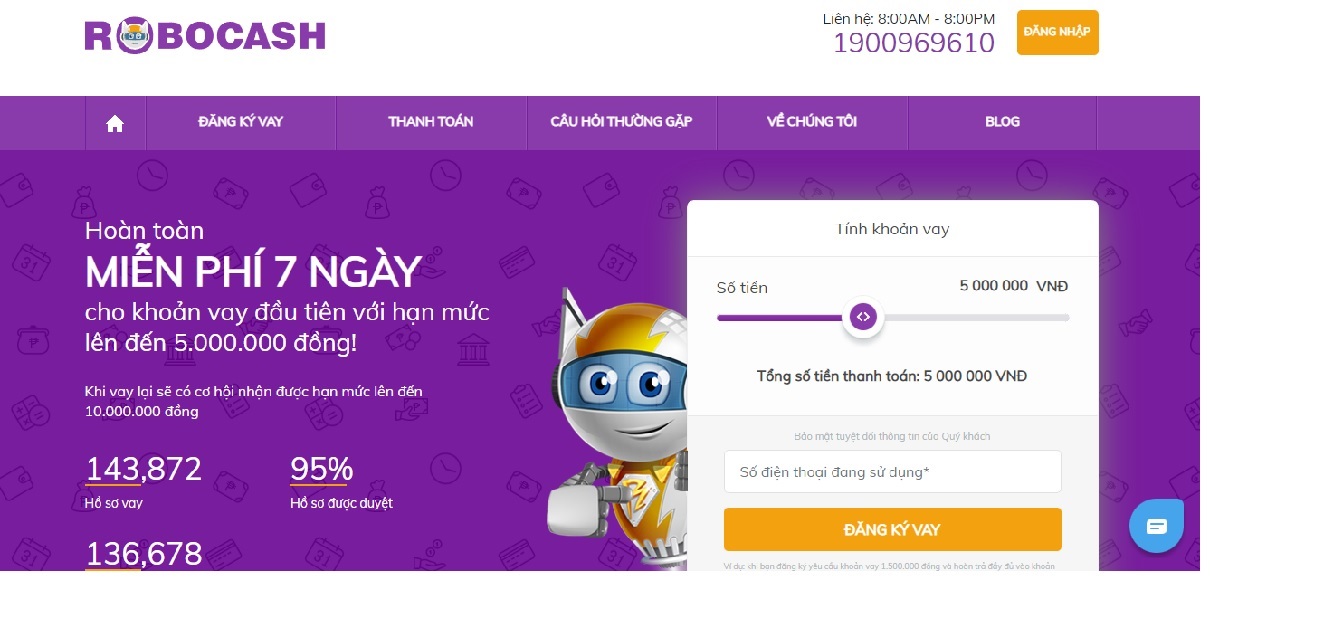 Trang chủ của Robocash