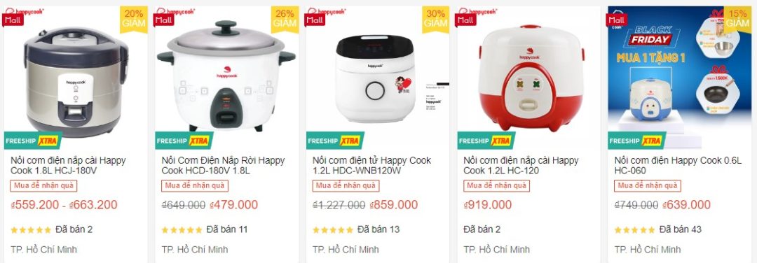 một số mẫu nồi cơm điện Happycook